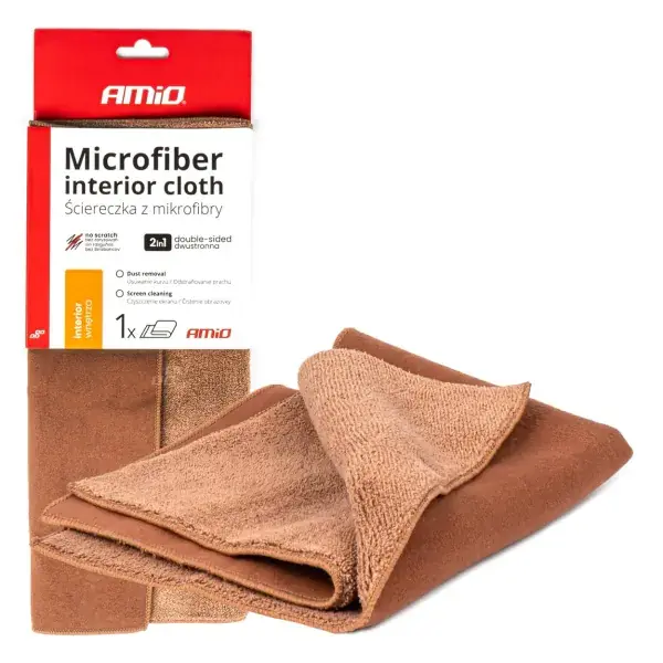 Valmis lähetettäväksi | Mikrokuituliina 2in1 CORAL+SUEDE 30×30 cm, 500 g/m², AMIO-03982