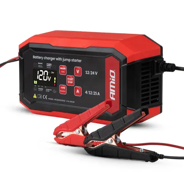 Akkulaturi apukäynnistyksellä AGM/GEL/STD/LiFePo4 MAX 25A 12/24V PRO AMIO-04530 | Suoraan valmistajalta