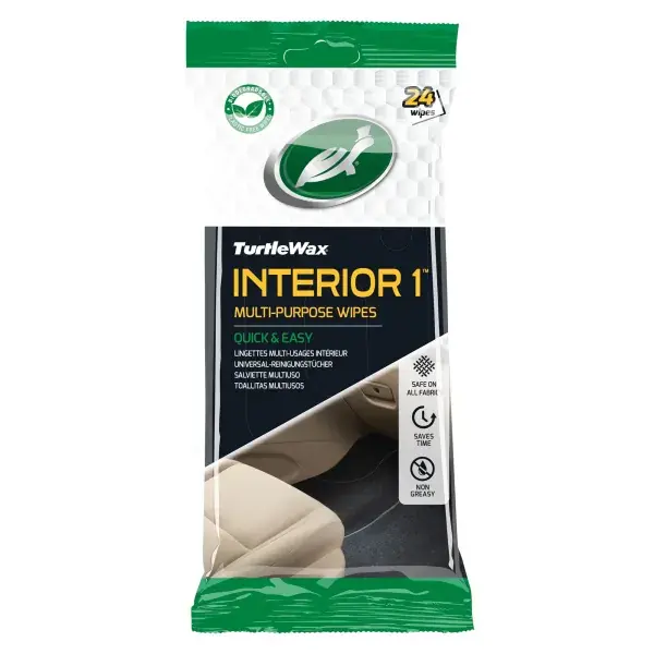 Edullinen - TURTLE WAX Interior1 wipes, yleiskäyttöiset sisäpuhdistusliinat, 24 kpl