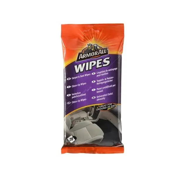 ARMORALL CRPT & Seat flow wipes, verhoilun puhdistusliinat, 20 kpl - Suosikki